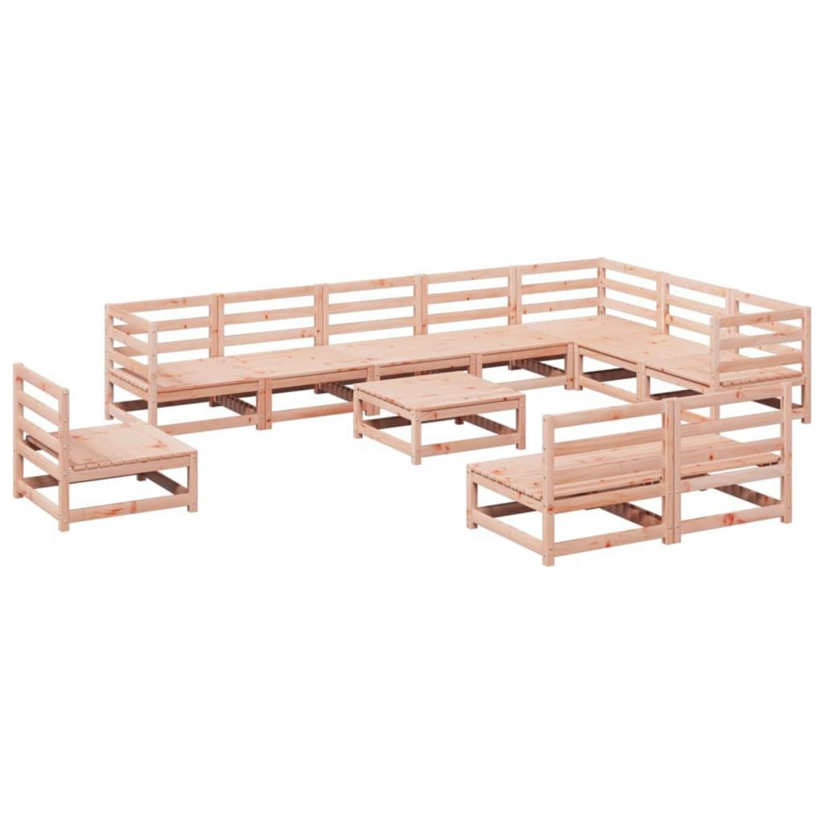 VIDAXL Salon de jardin 11 pcs bois massif sapin de douglas