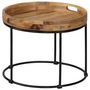 Voir la diapositive 3 : VIDAXL Table basse Bois de manguier massif et acier 50x40 cm