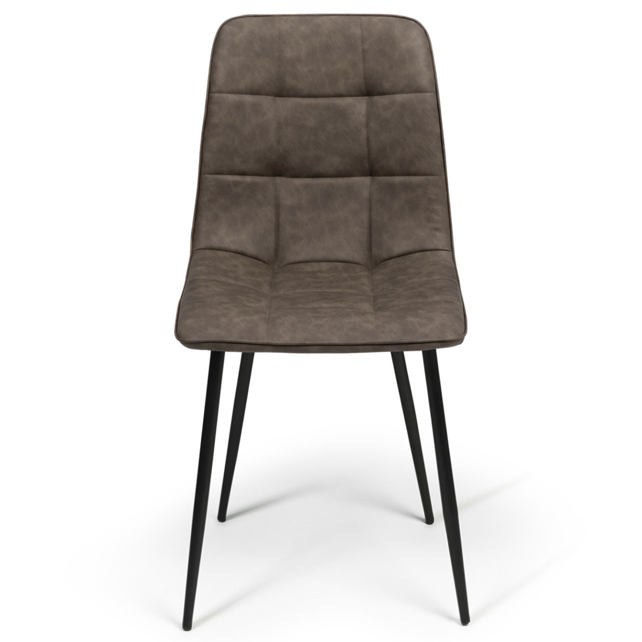 Voir la diapositive 3 : ID MARKET Lot de 6 chaises mila en pu marron vintage pour salle à manger
