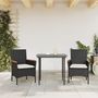 Voir la diapositive 3 : VIDAXL Chaises de jardin avec coussins lot de 2 noir resine tressee