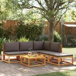 VIDAXL Salon de jardin avec coussins 6 pcs bois d'acacia solide