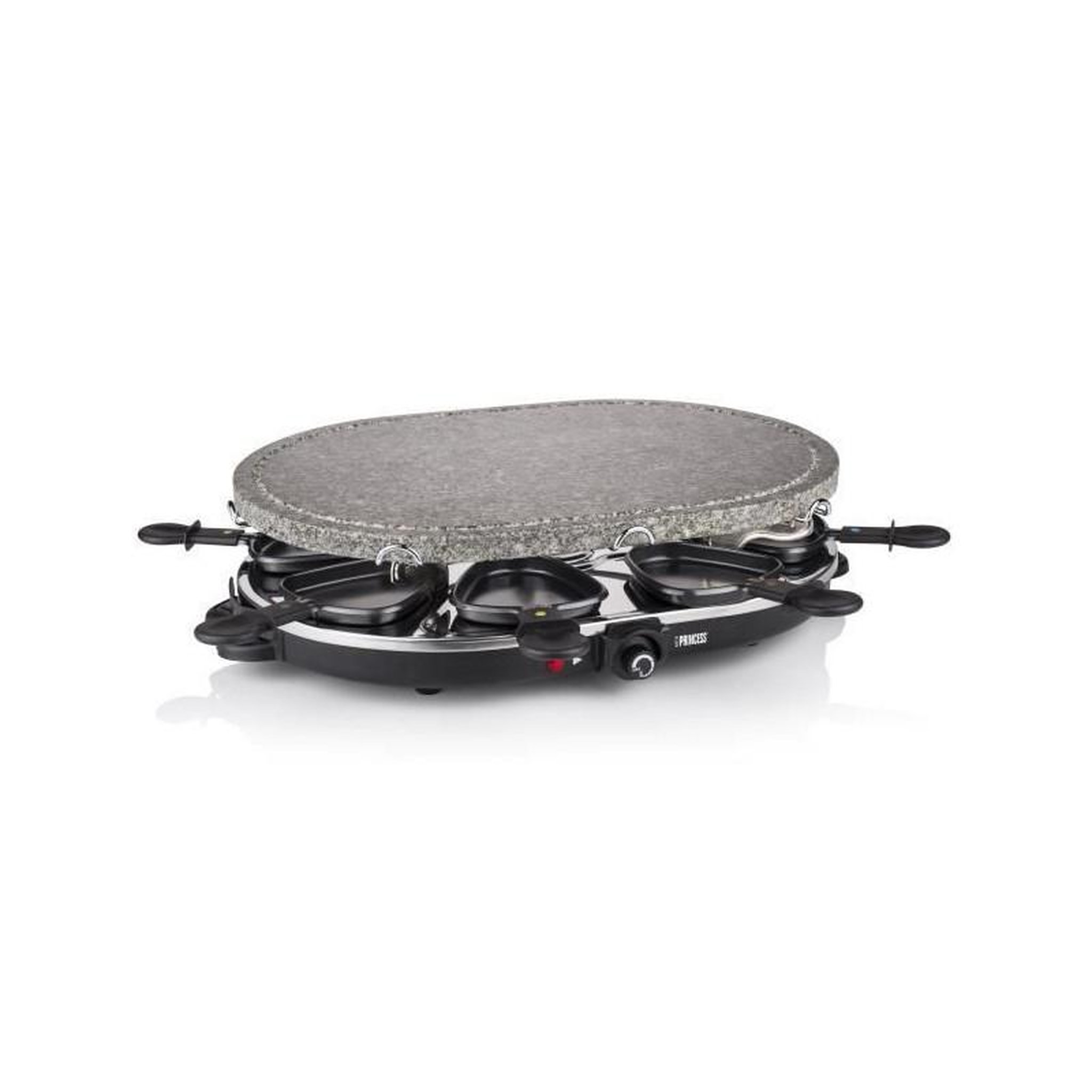 Voir la diapositive 3 : PRINCESS Appareil à raclette 8 personnes 1200w + pierre à griller - 162720-01-001