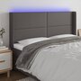Voir la diapositive 1 : VIDAXL Tete de lit a LED Gris 203x16x118/128 cm Similicuir