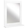 KLEANKIN Miroir de salle de bain avec étagère - kit installation fourni - MDF blanc