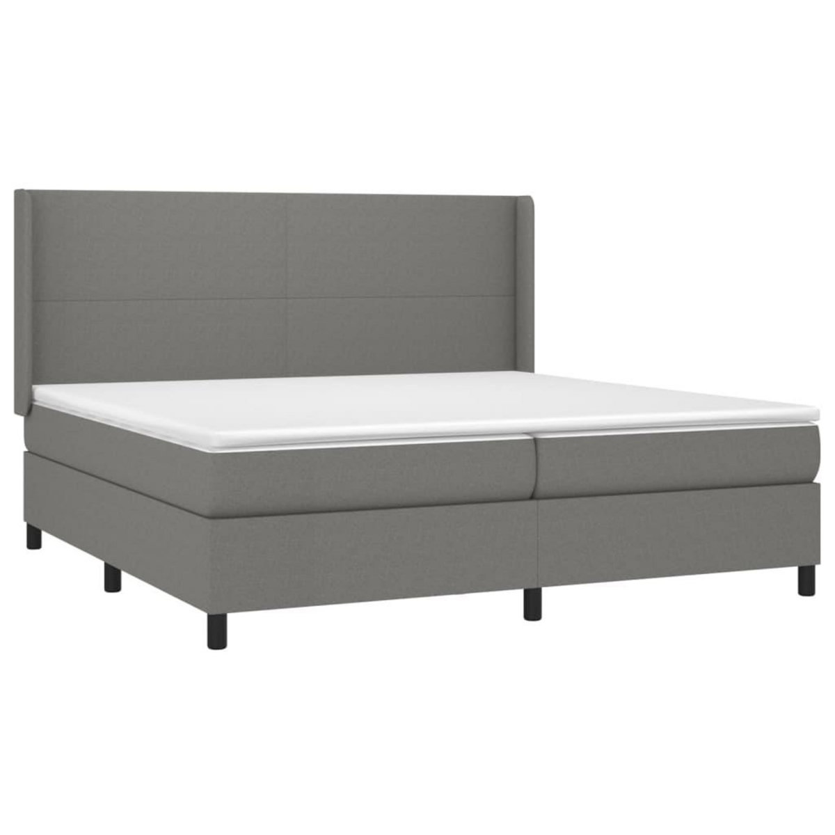 VIDAXL Sommier a lattes de lit matelas LED Gris fonce 200x200 cm Tissu