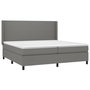 Voir la diapositive 4 : VIDAXL Sommier a lattes de lit matelas LED Gris fonce 200x200 cm Tissu