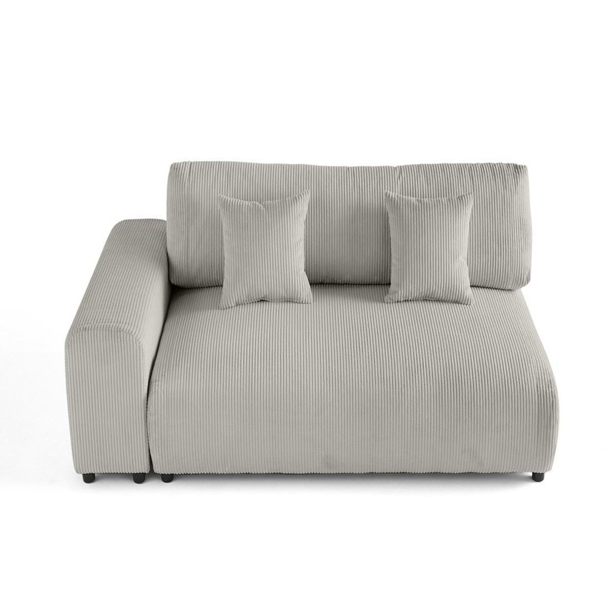 LISA DESIGN Garance - module d'assise 3 places avec accoudoir gauche - en velours côtelé