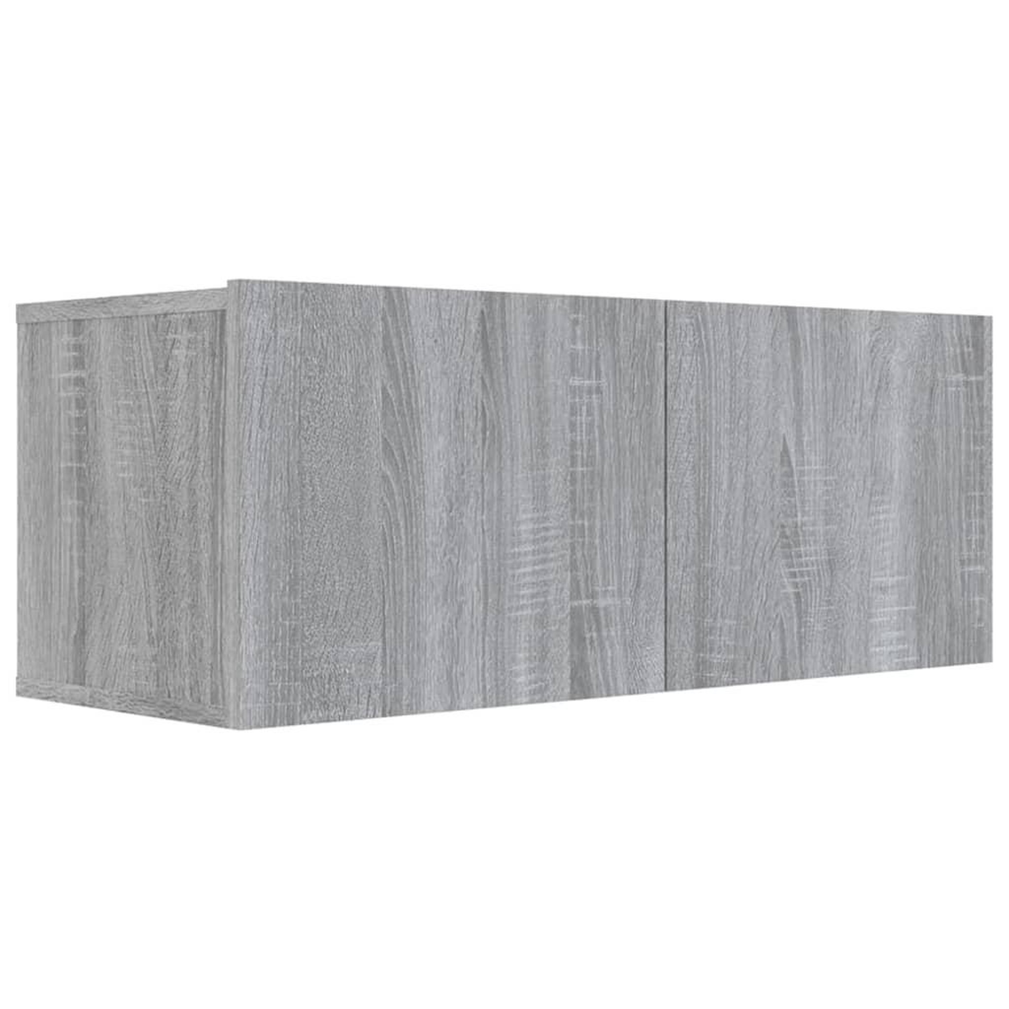 Voir la diapositive 2 : VIDAXL Meuble TV sonoma gris 80x30x30 cm bois d'ingenierie