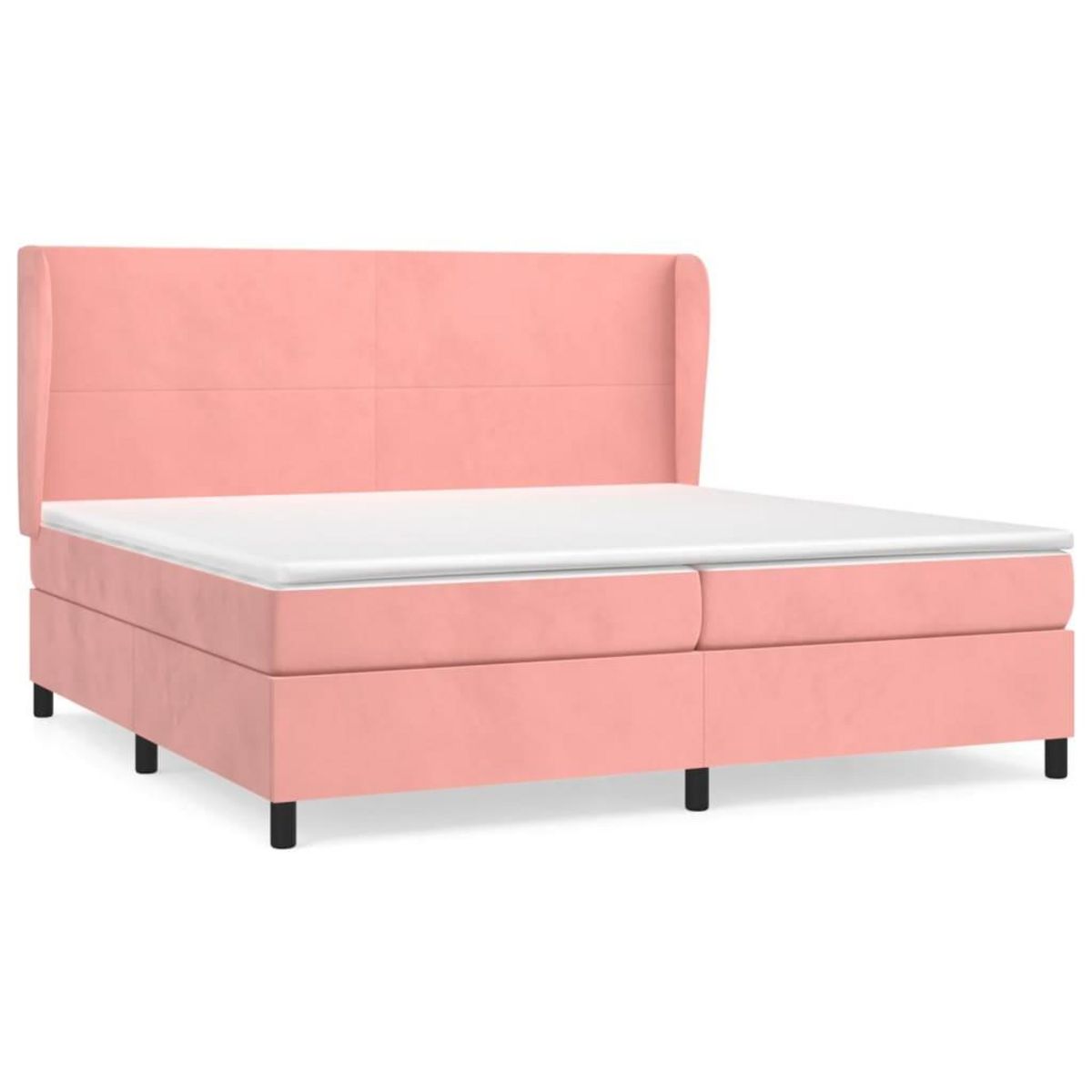 VIDAXL Sommier a lattes de lit avec matelas Rose 200x200 cm Velours