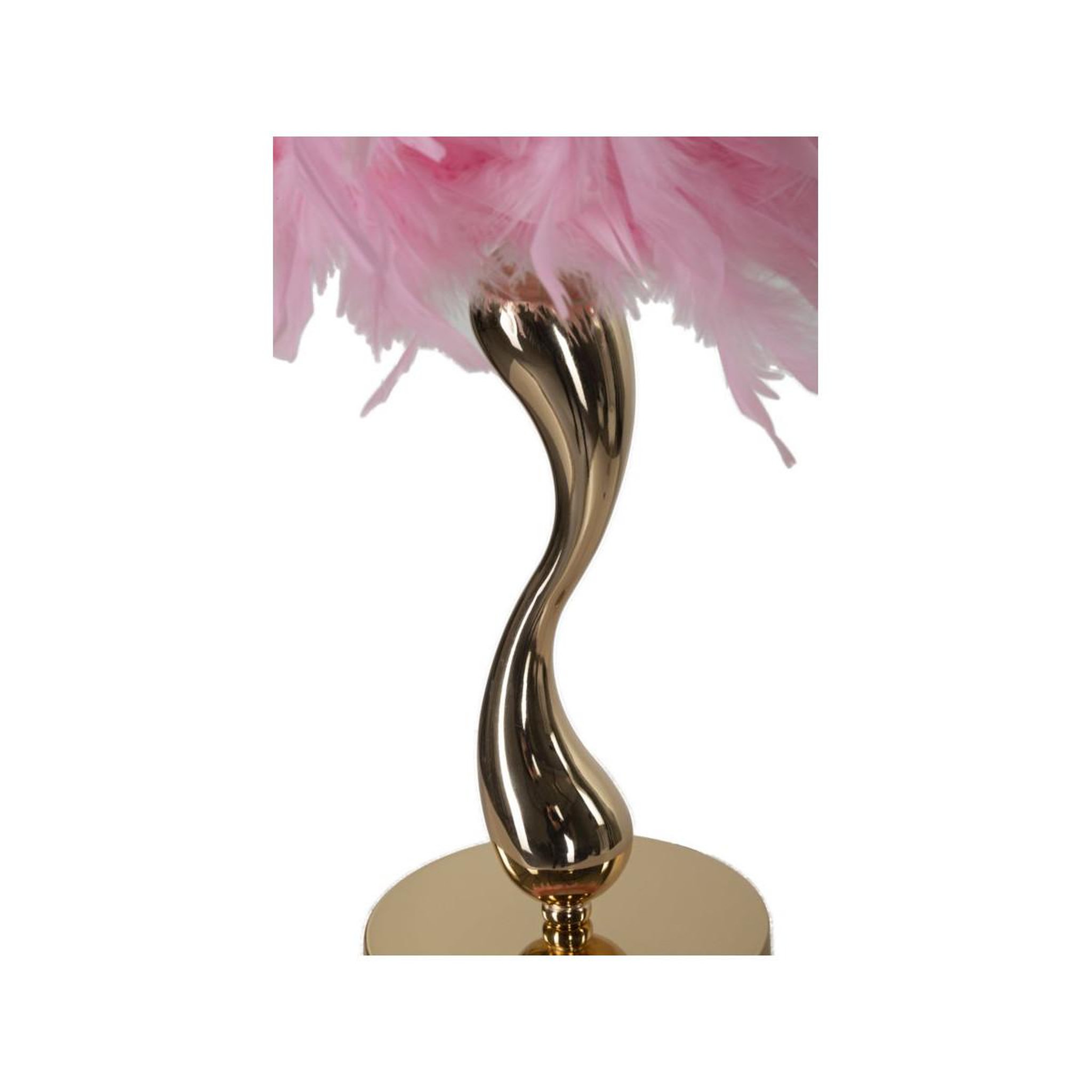 Voir la diapositive 4 : Paris Prix Lampe à poser imitation plume  cart  47cm or & rose
