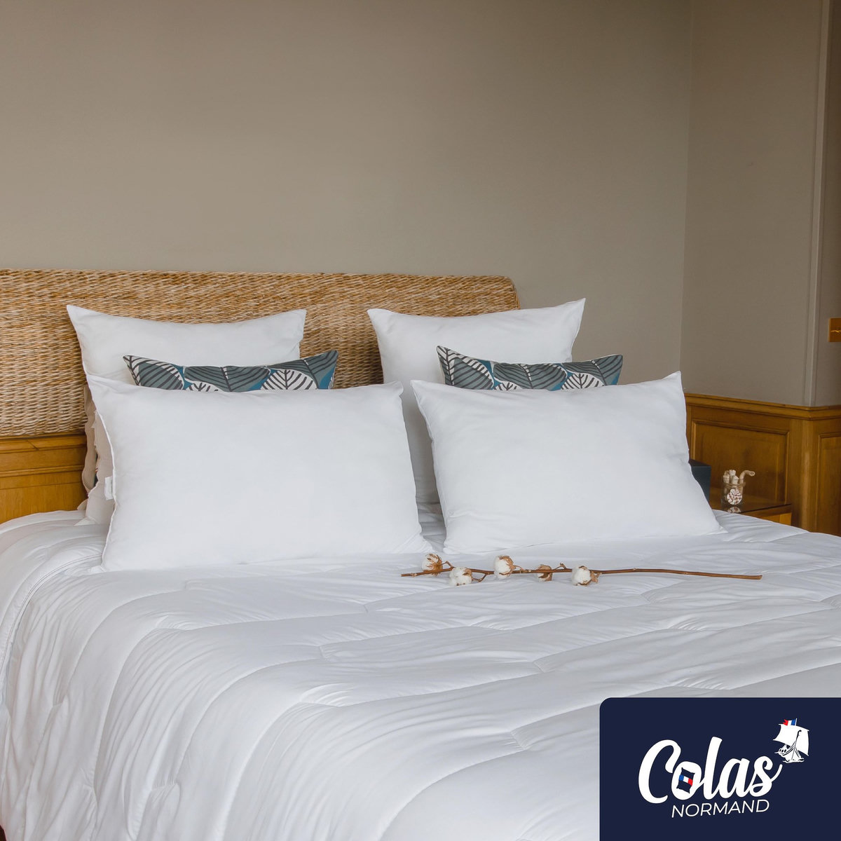 COLAS NORMAND Oreiller Colas Normand coton bio certifié GOTS 50X70