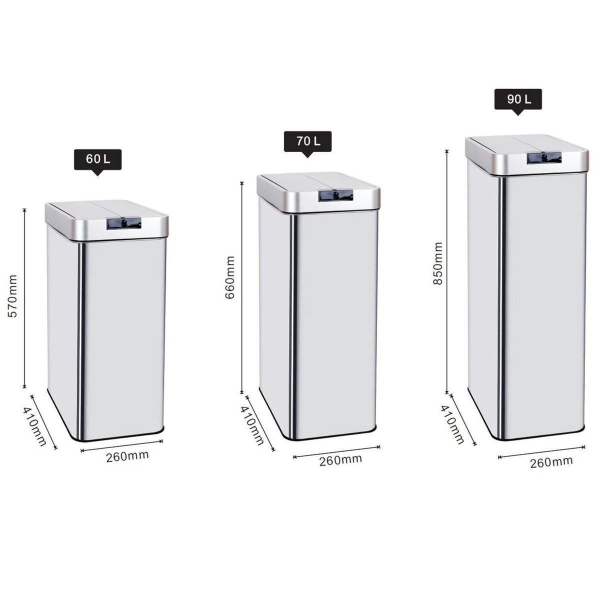 Kitchen move Poubelle automatique 60l inox - bat-d850