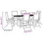 Voir la diapositive 6 : VIDAXL Ensemble a Manger de jardin 7pcs bois d'acacia solide textilene