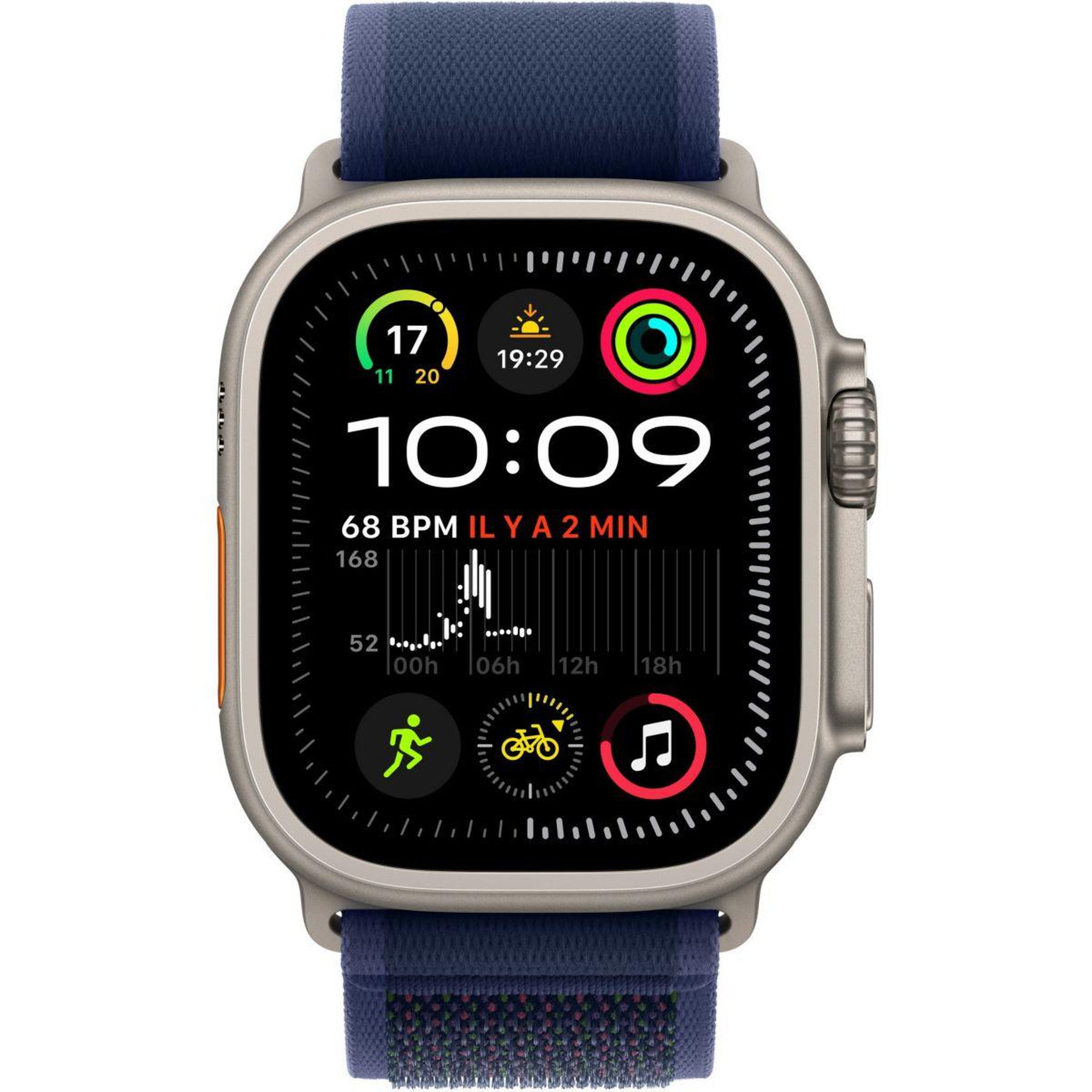 Voir la diapositive 3 : APPLE Bracelet 49mm boucle trail bleu titane naturel M/L