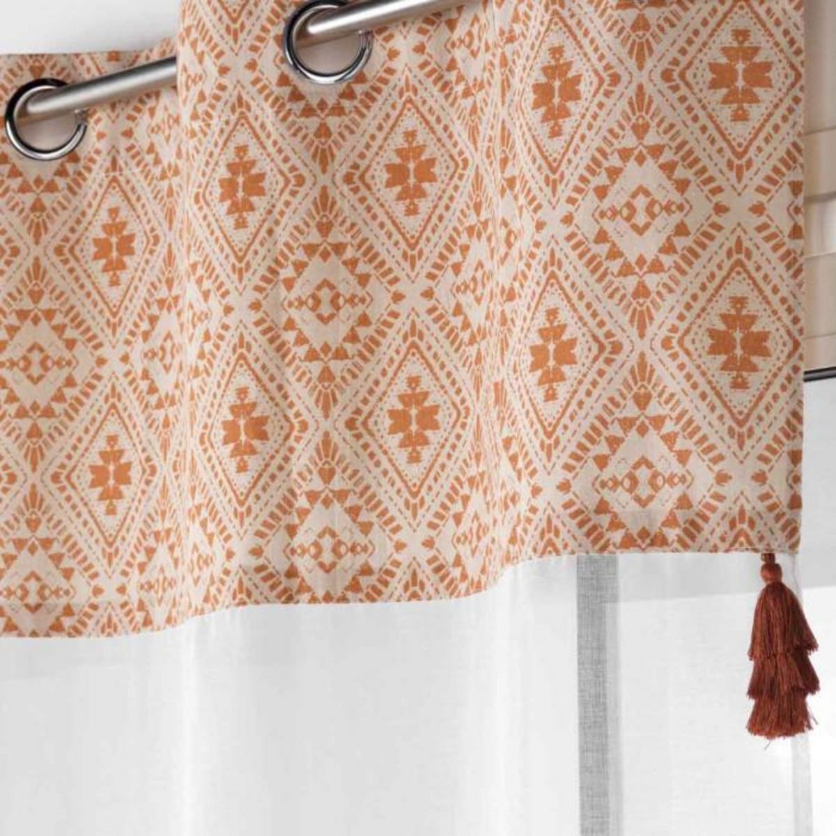 Paris Prix Rideau Voilage à Œillets  Samira  140x240cm Terracotta