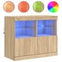 Voir la diapositive 2 : VIDAXL Buffet avec lumieres LED chene sonoma 81x37x67 cm