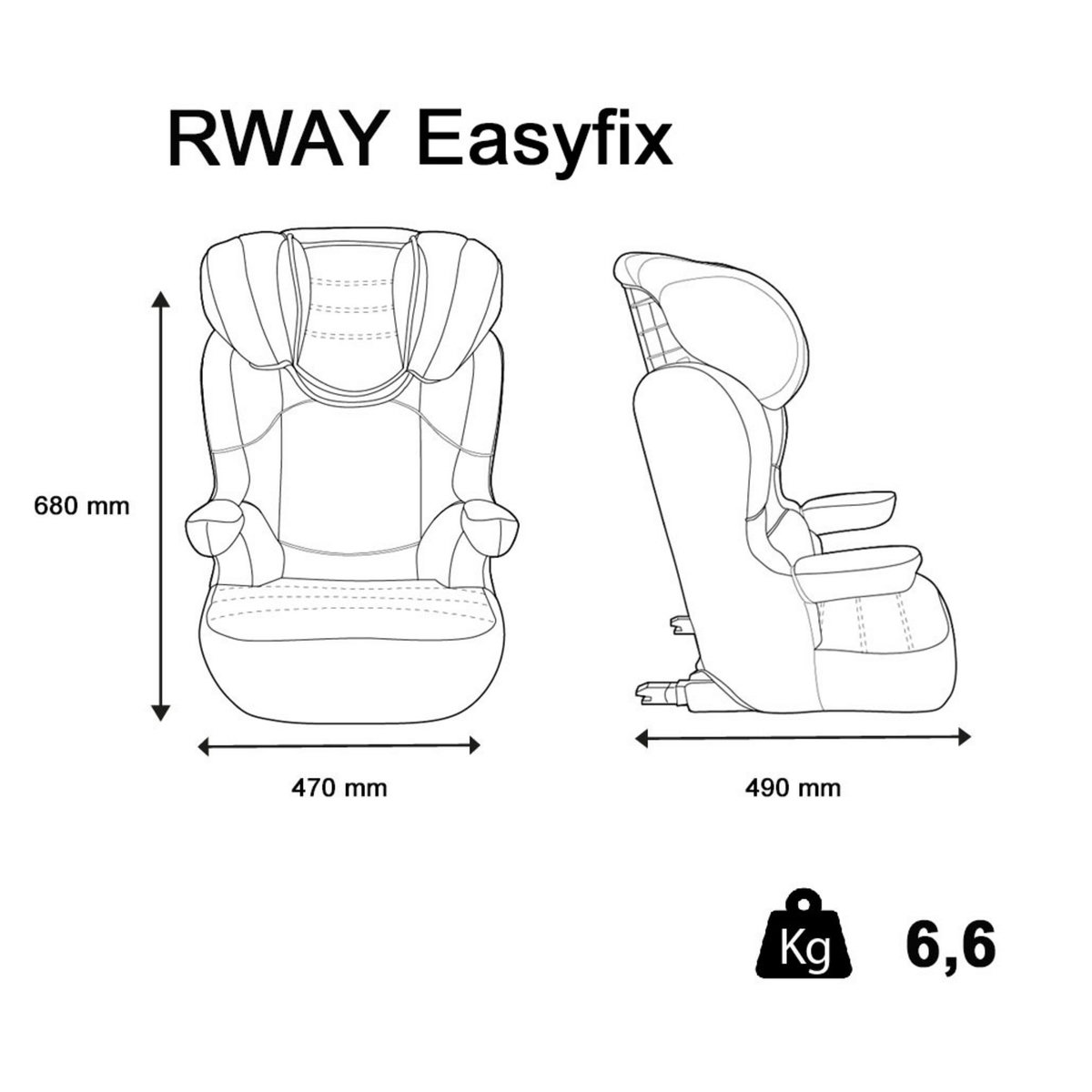 NANIA Rehausseur easyfix groupe 2/3 Rway Luxe