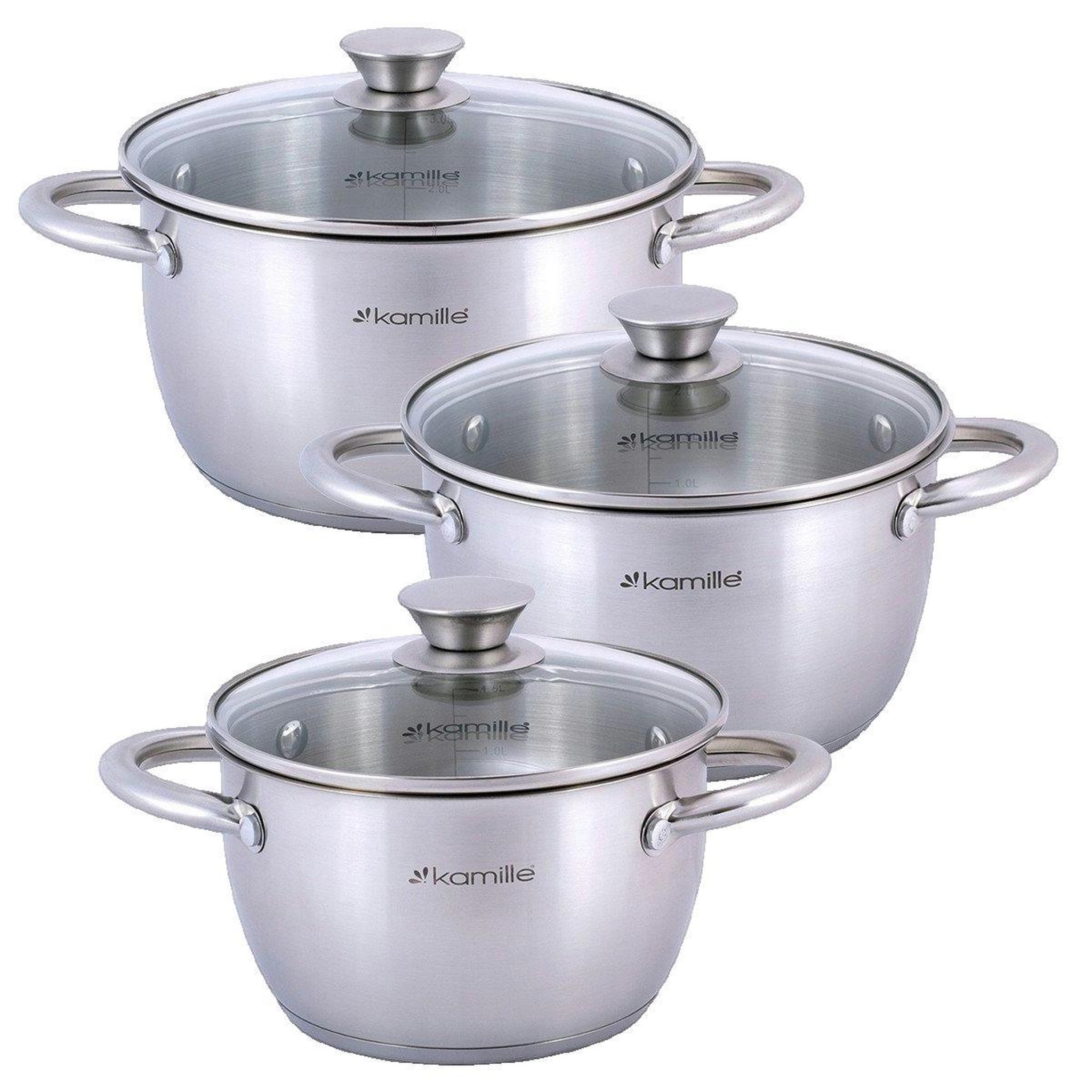 Voir la diapositive 2 : Fagor Set de casseroles Fagor Kamille KM-4905 acier inoxydable