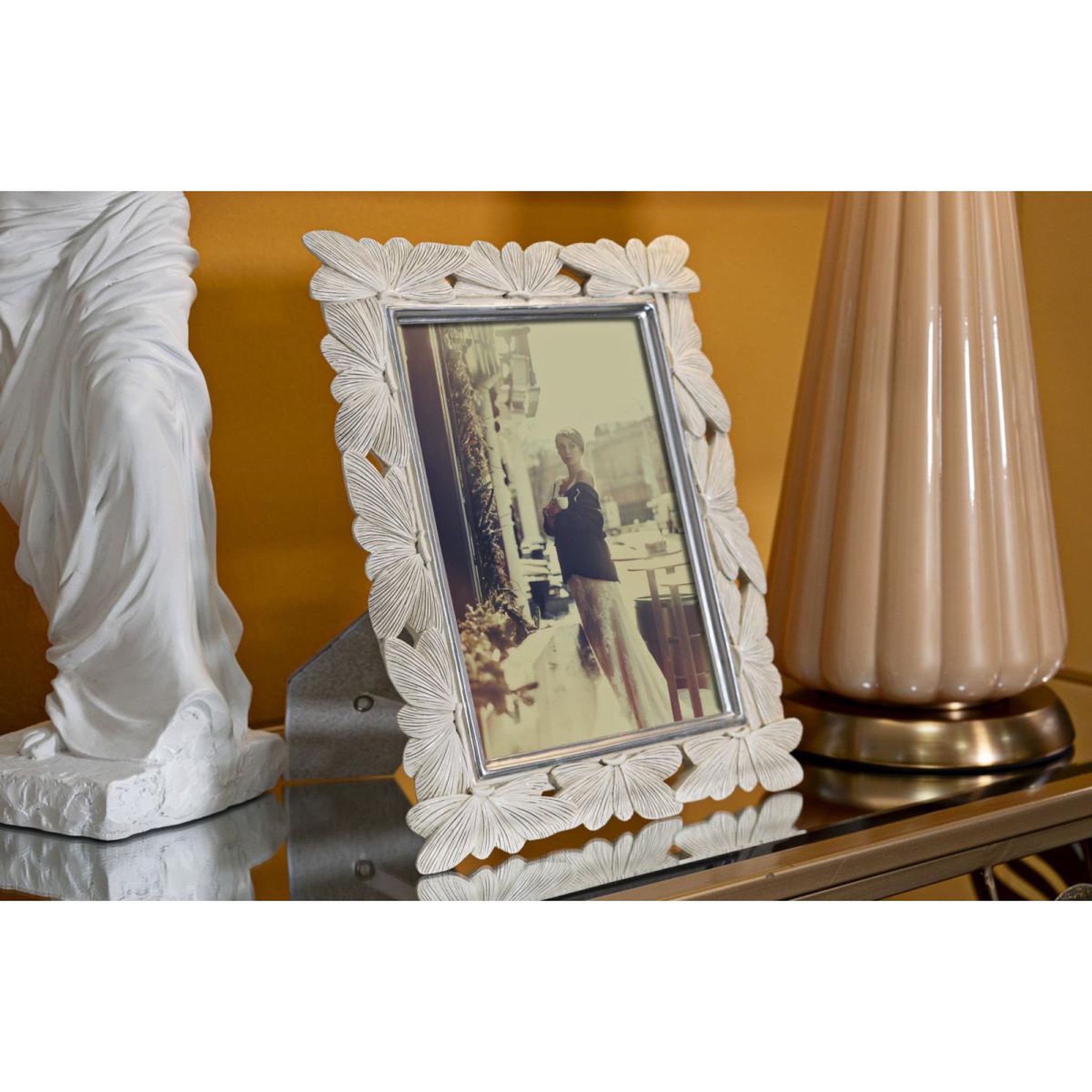 Voir la diapositive 5 : Paris Prix Cadre photo déco  butterfly  15x20cm crème