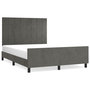 Voir la diapositive 2 : VIDAXL Cadre de lit sans matelas gris fonce 140x200 cm velours