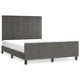 Voir la diapositive 2 : VIDAXL Cadre de lit sans matelas gris fonce 140x200 cm velours