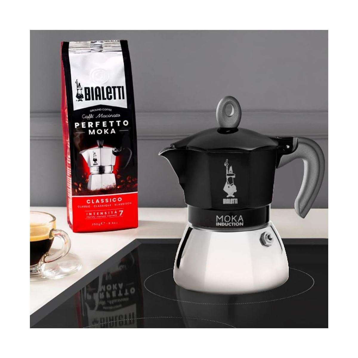 BIALETTI Cafetière italienne Moka induction 6 tasses black