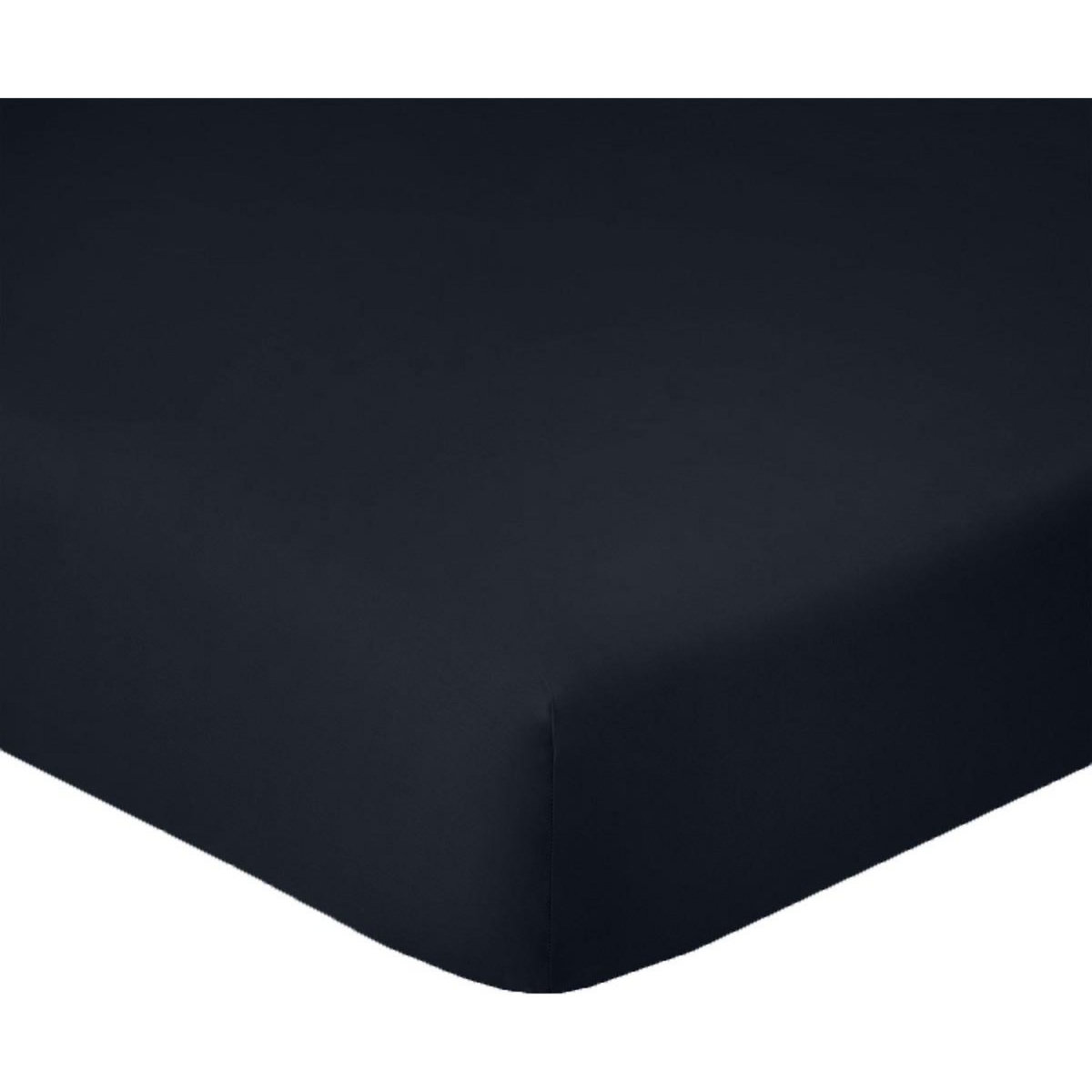 Home collection Drap housse 90x190cm bonnet 28cm 100% coton 57fils noir
