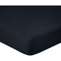 Voir la diapositive 1 : Home collection Drap housse 90x190cm bonnet 28cm 100% coton 57fils noir