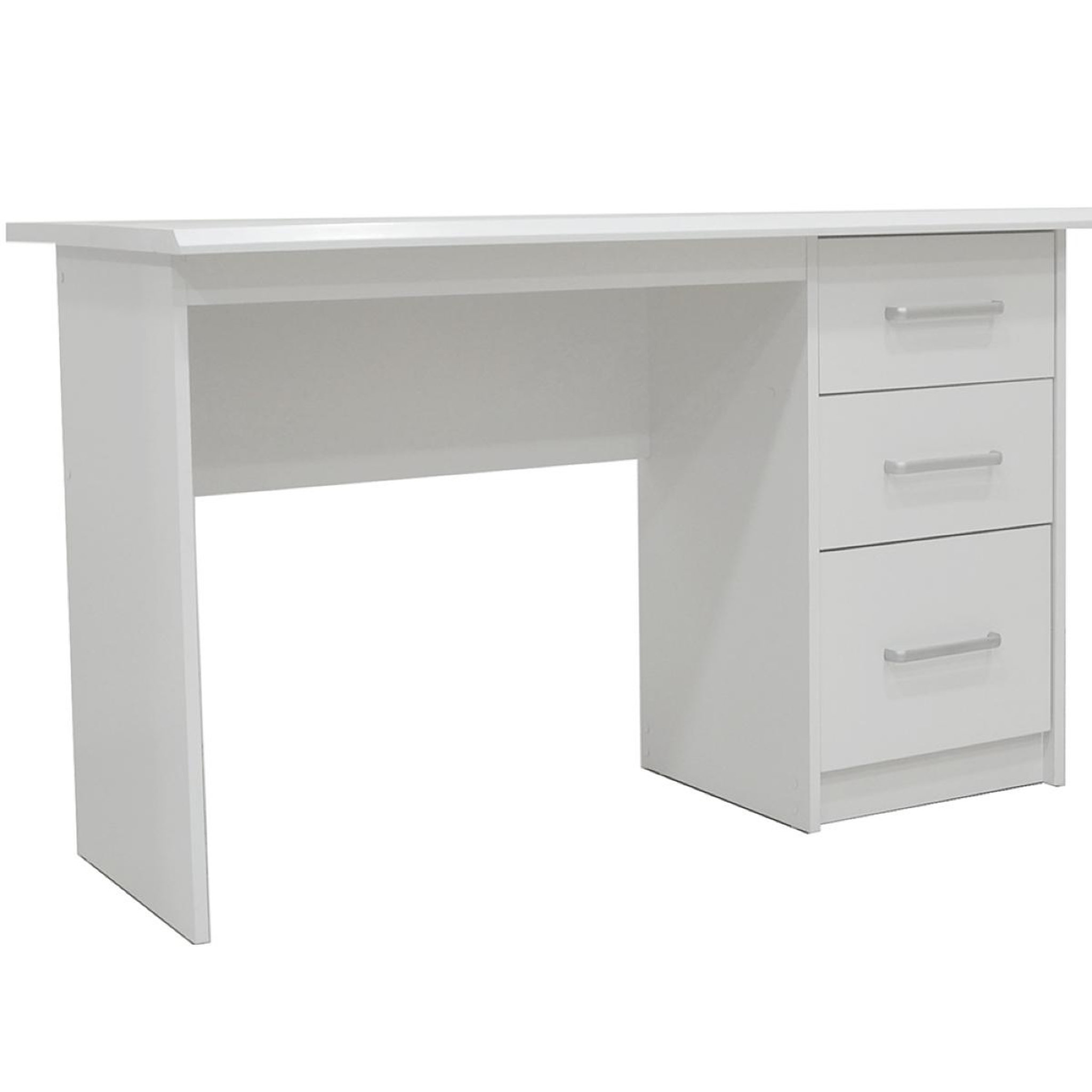 Voir la diapositive 3 : JLC KREATION Bureau moderne blanc 3 tiroirs 120cm otara
