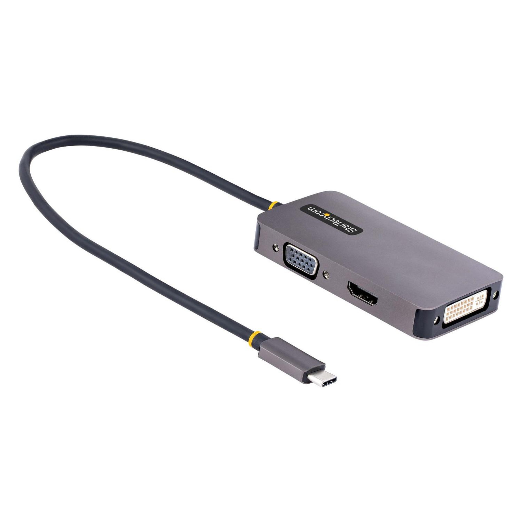 Startech StarTech.com Adaptateur USB C vers HDMI VGA - Dock USB C Multiport Digital/AV - Adaptateur USB Type C Jusqu'à 4K60Hz - Station d'Accueil USB C, Compatible Thunderbolt 3/4 - Adaptateur de Voyage
