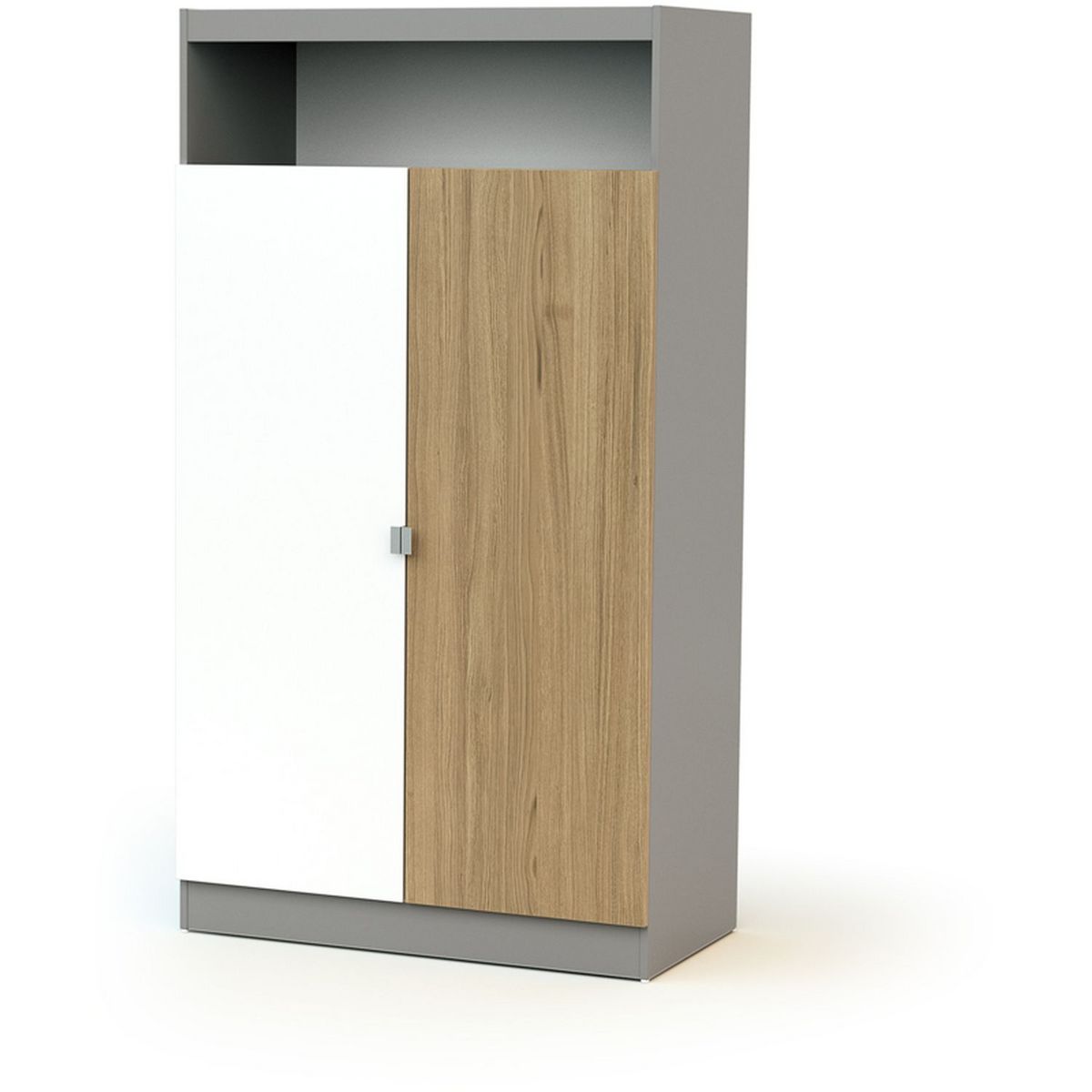 AT4 Armoire CARNAVAL Blanc, Gris et Chêne