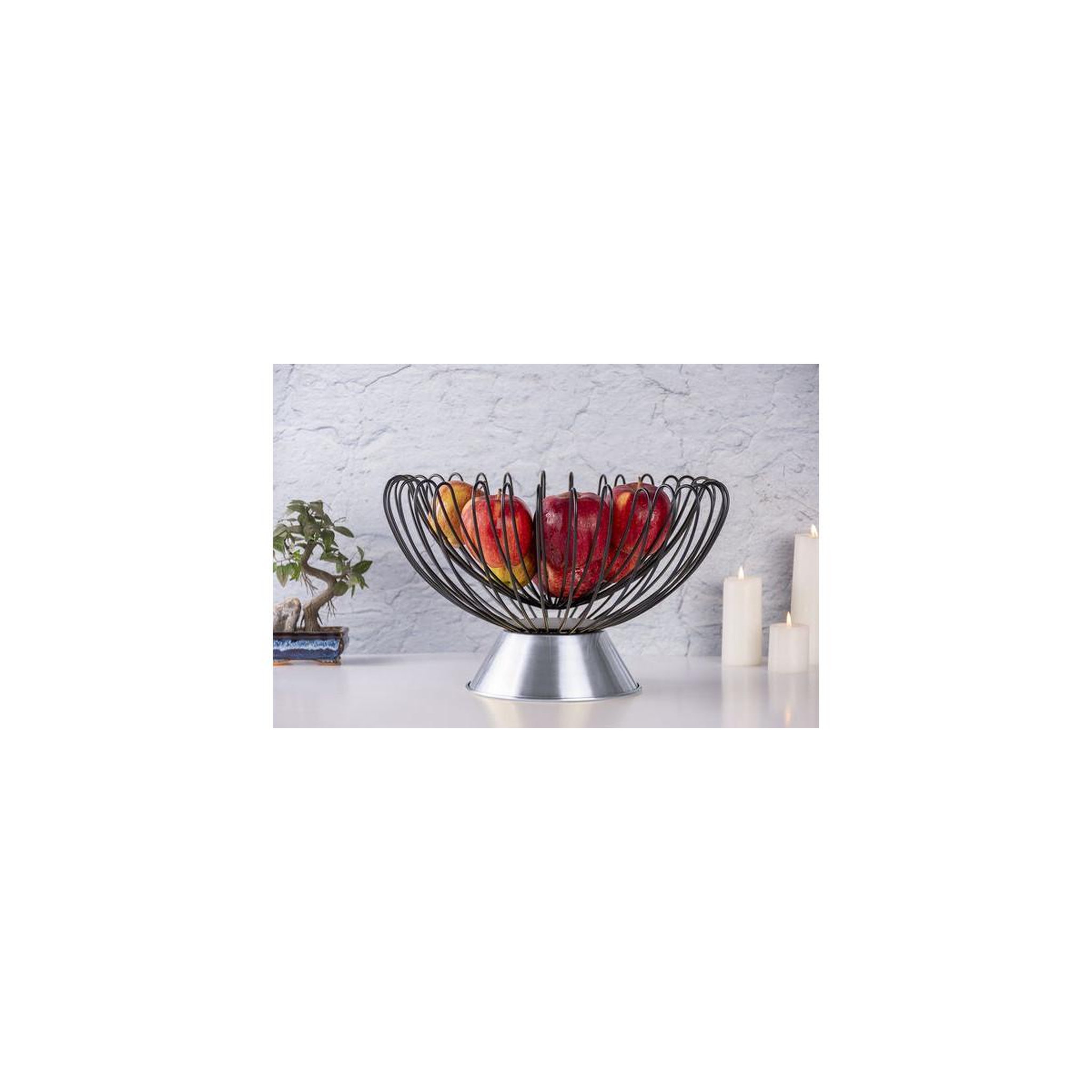 Voir la diapositive 4 : Paris Prix Corbeille à fruits déco  malibu  37cm noir & argent