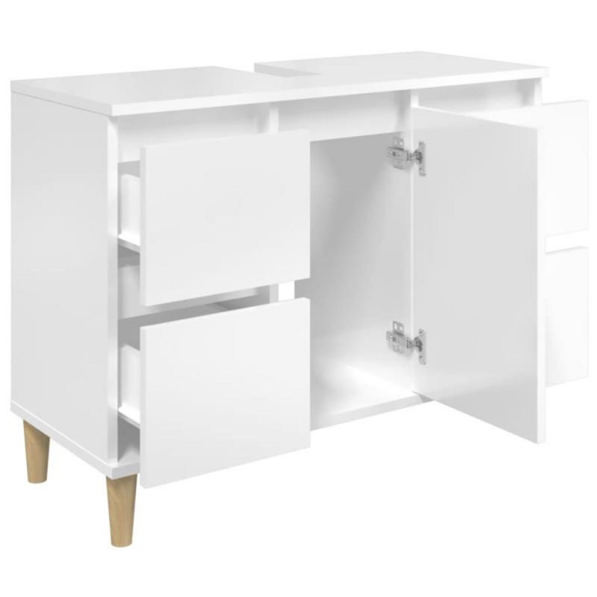 VIDAXL Meuble d évier blanc brillant 80x33x60 cm bois d ingénierie