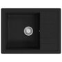 Voir la diapositive 2 : VIDAXL Evier de cuisine avec trou de trop-plein ovale Noir Granit