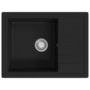 Voir la diapositive 2 : VIDAXL Evier de cuisine avec trou de trop-plein ovale Noir Granit