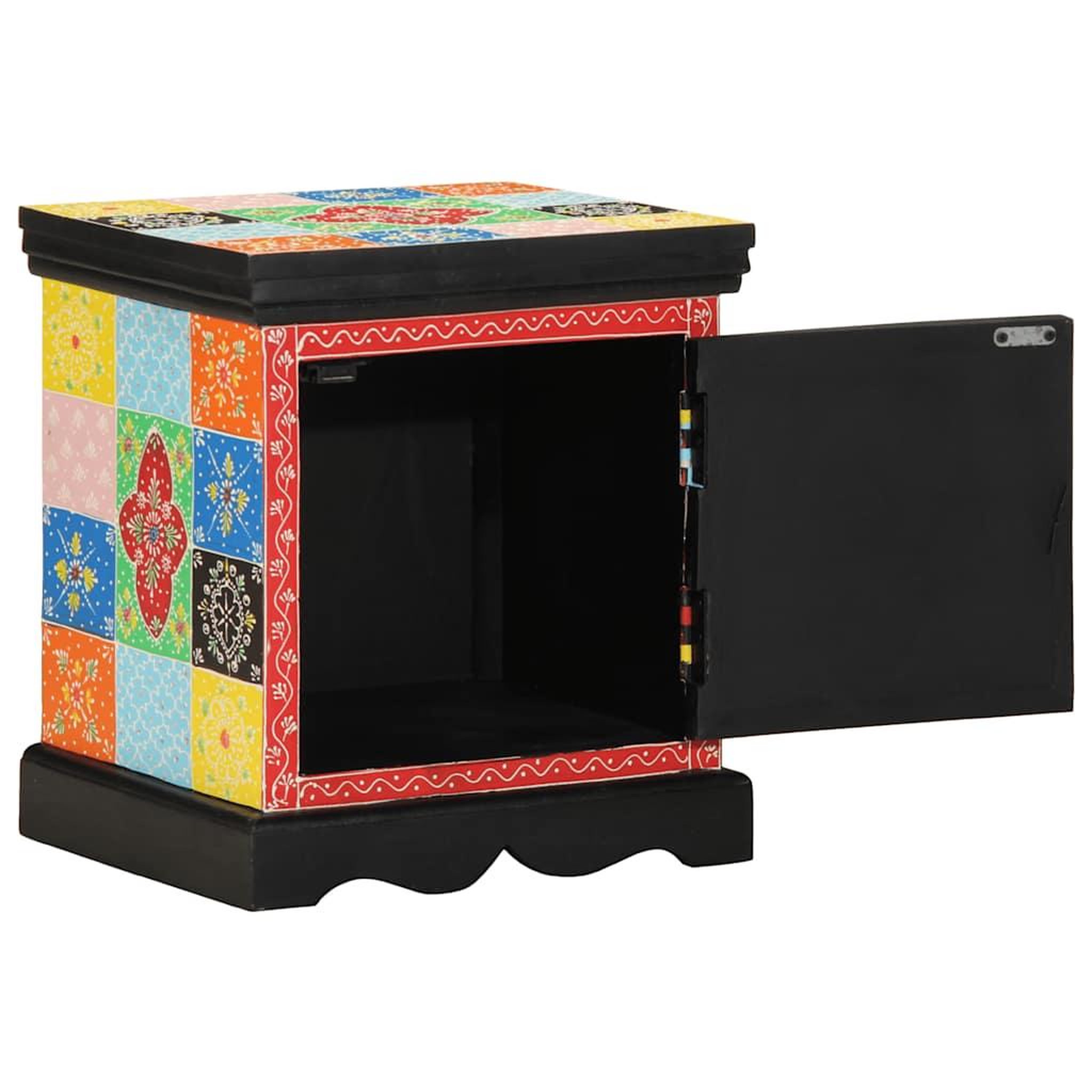 Voir la diapositive 3 : VIDAXL Table de chevet multicolore 40x35x45 cm bois de manguier solide