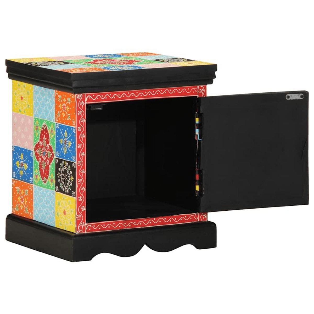 VIDAXL Table de chevet multicolore 40x35x45 cm bois de manguier solide