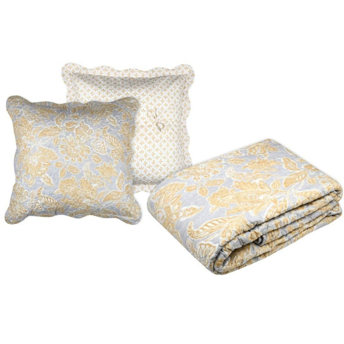 Lovely Casa Couvre lit boutis réversible 240x220 avec 2 taies NERYA