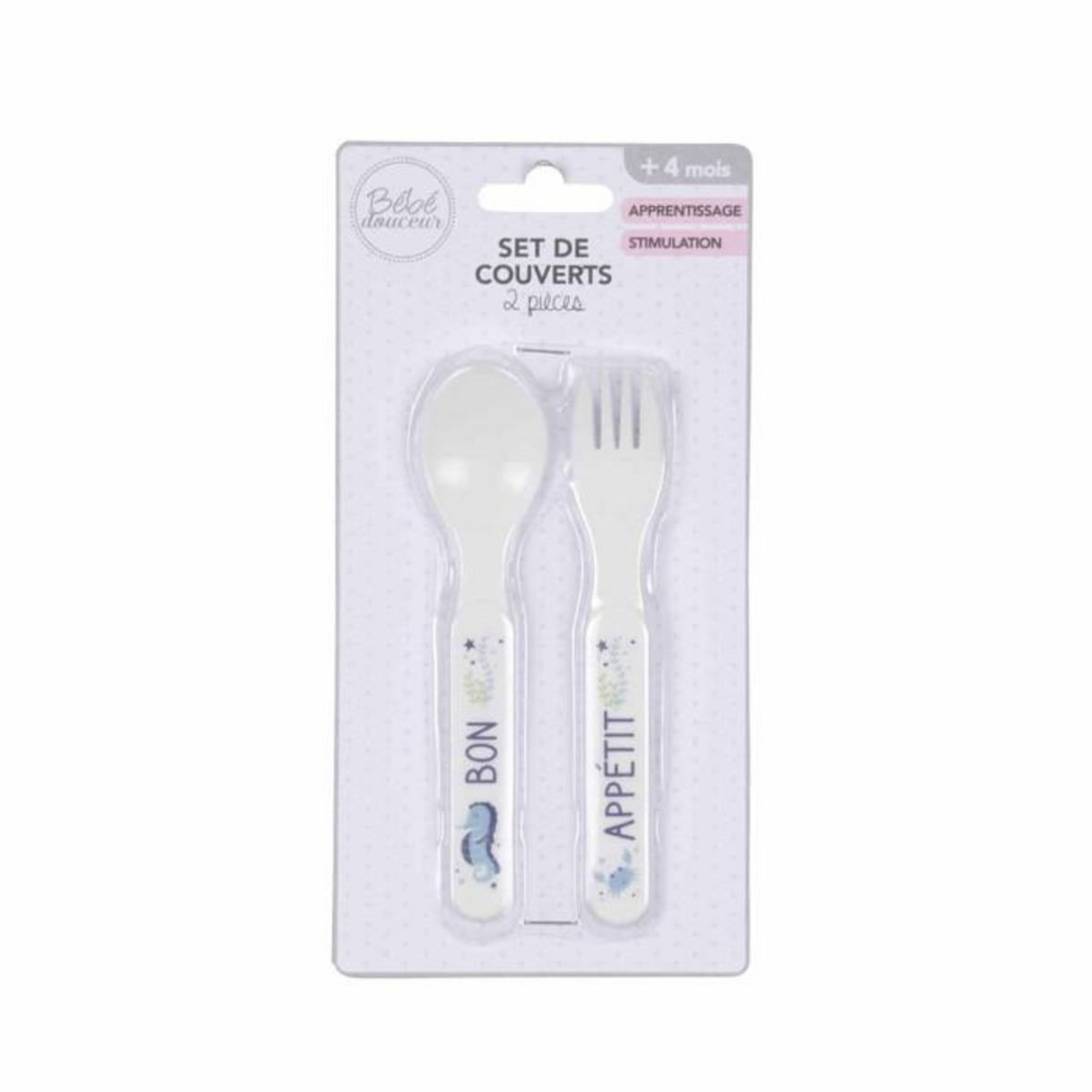 Paris Prix Set de 2 Couverts Bébé  Océan  Blanc