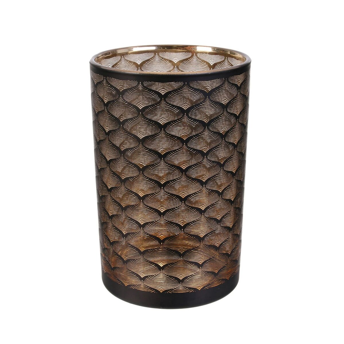 The Home Deco Factory Vase design en verre Aster - H. 20 cm - Noir