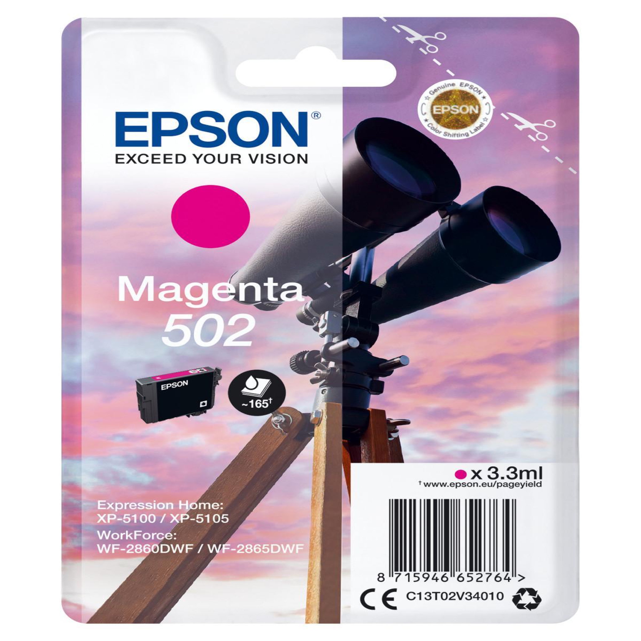 Epson Epson 502 cartouche d'encre 1 pièce(s) original rendement standard