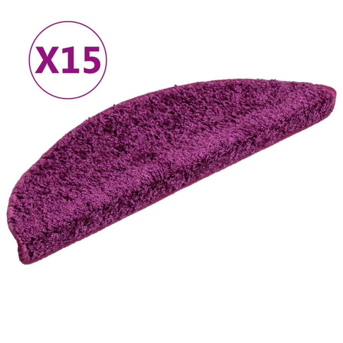 VIDAXL Tapis d'escalier 15 pcs violet 56x17x3 cm