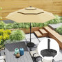 Voir la diapositive 2 : OUTSUNNY Pied de parasol résine 21 Kg mobile compatible mât dia. 32/38/48 mm