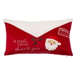 ATMOSPHERA Coussin lettre au Père Noël - 50 x 30 cm - Blanc et rouge