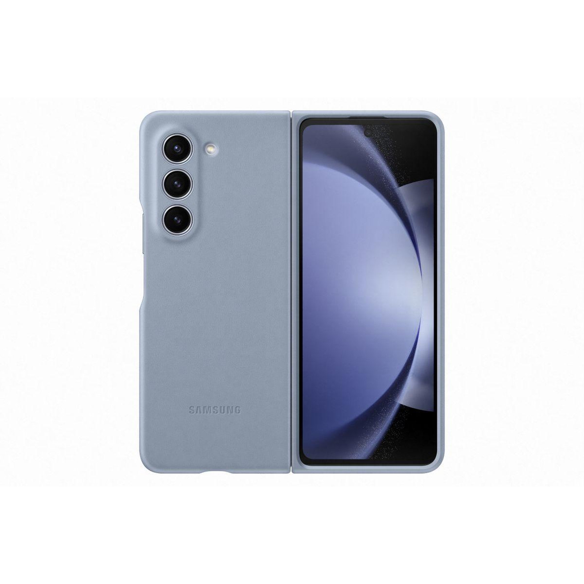 Samsung Coque z fold 5 simili cuir bleu