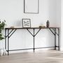 Voir la diapositive 1 : VIDAXL Table console chene marron 180x23x75 cm bois d'ingenierie