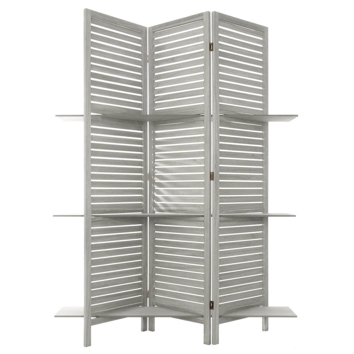 ATMOSPHERA Paravent en bois  3 étagères L120cm EVE