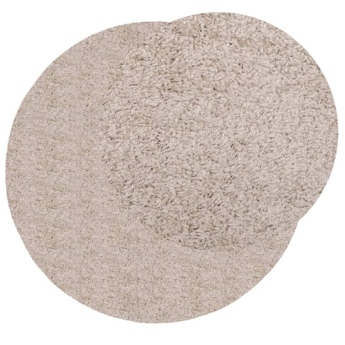 VIDAXL Tapis shaggy PAMPLONA poils longs moderne beige Ø 100 cm