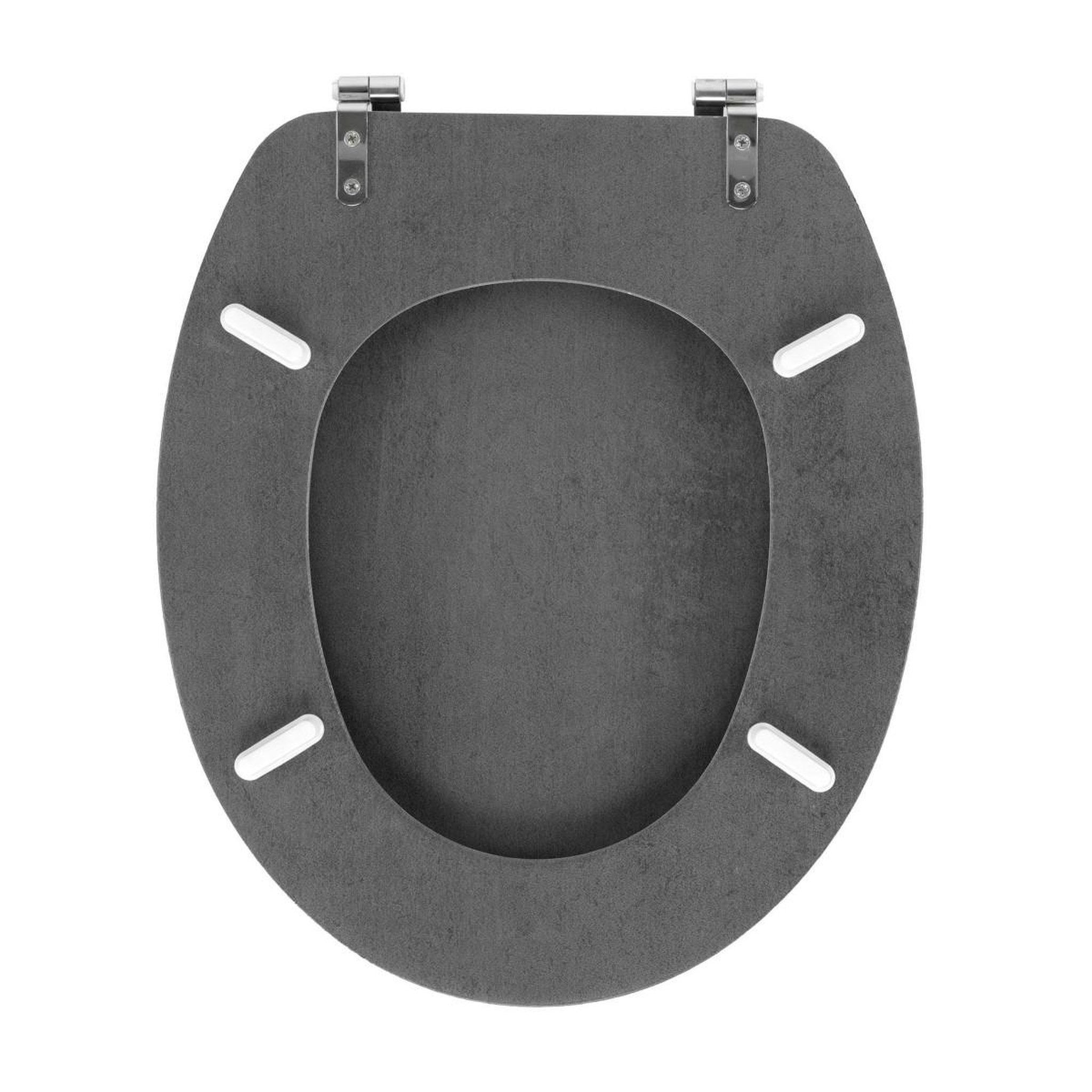 Voir la diapositive 4 : Douceur d'Intérieur Abattant wc effet béton  alium  46cm gris