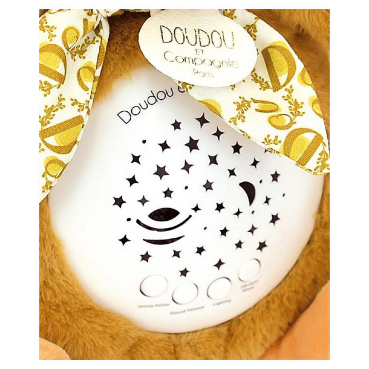 DOUDOU ET COMPAGNIE Veilleuse musicale Lapin jaune moutarde